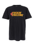 Dsquared2 Men Black Crewneck T-Shirt With Print On The Front And Logo Lettering On The Rear In Cotton Man by Luosophy