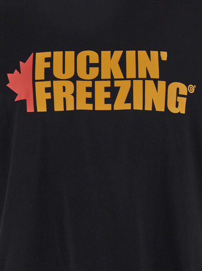 Dsquared2 Men Black Crewneck T-Shirt With Print On The Front And Logo Lettering On The Rear In Cotton Man by Luosophy