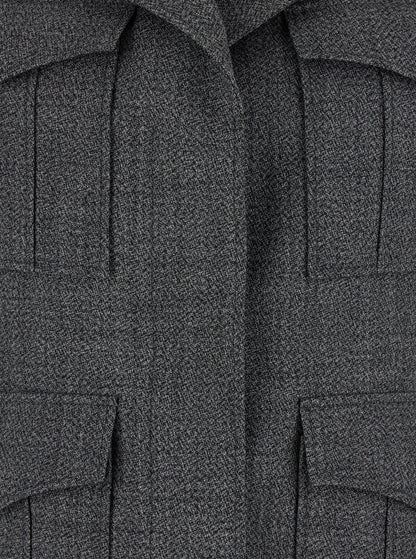 Alexander Mcqueen Women Grey Jacket With Wide Notched Revers In Wool Woman by Luosophy