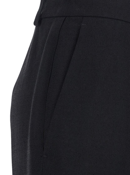 Balenciaga Women Black Pants With Belt Loops And Flared Leg In Viscose Woman by Luosophy