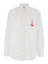Gucci Men White Shirt With Classic Collar And Logo Detail On The Front In Cotton Man by Luosophy