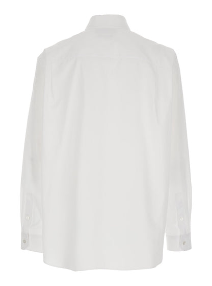 Gucci Men White Shirt With Classic Collar And Logo Detail On The Front In Cotton Man by Luosophy
