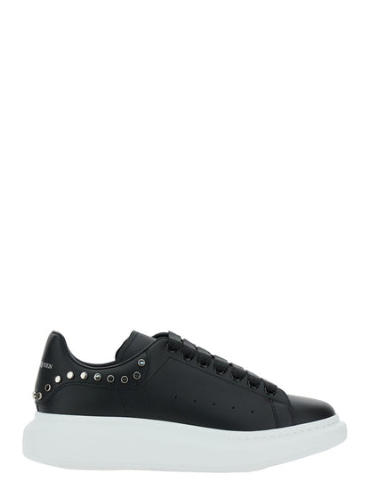 Alexander Mcqueen Men Black Low Top Sneakers With Stud Embellishments In Leather Man by Luosophy