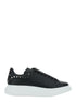 Alexander Mcqueen Men Black Low Top Sneakers With Stud Embellishments In Leather Man by Luosophy
