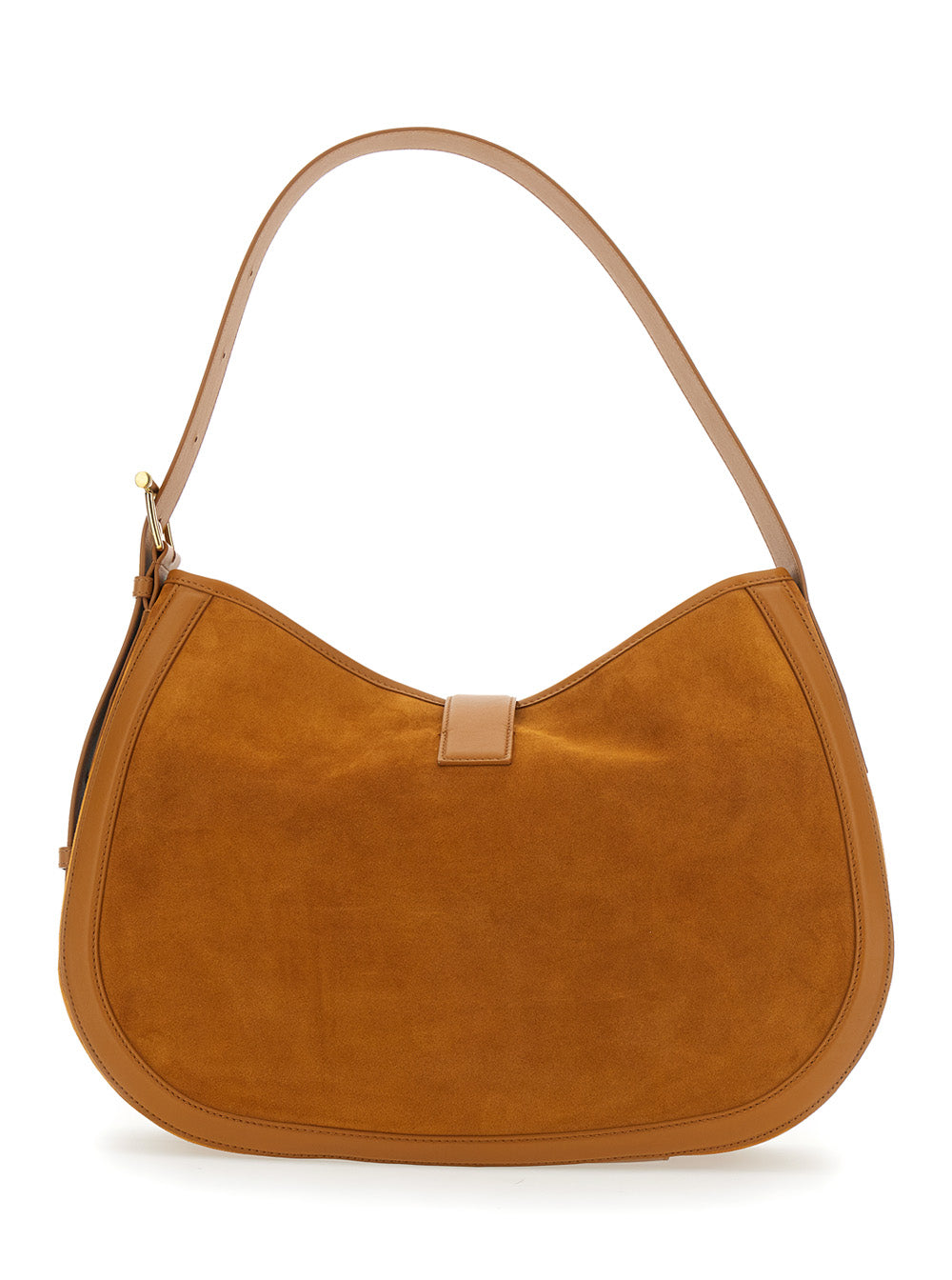 Alexander Mcqueen Women Brown Shoulder Bag With Adjustable Shoulder Strap And T Buckle Closure On The Front In Suede Woman by Luosophy
