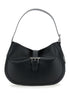 Alexander Mcqueen Women Black Shoulder Bag With Adjustable Shoulder Strap And T Buckle Closure On The Front In Leather Woman by Luosophy