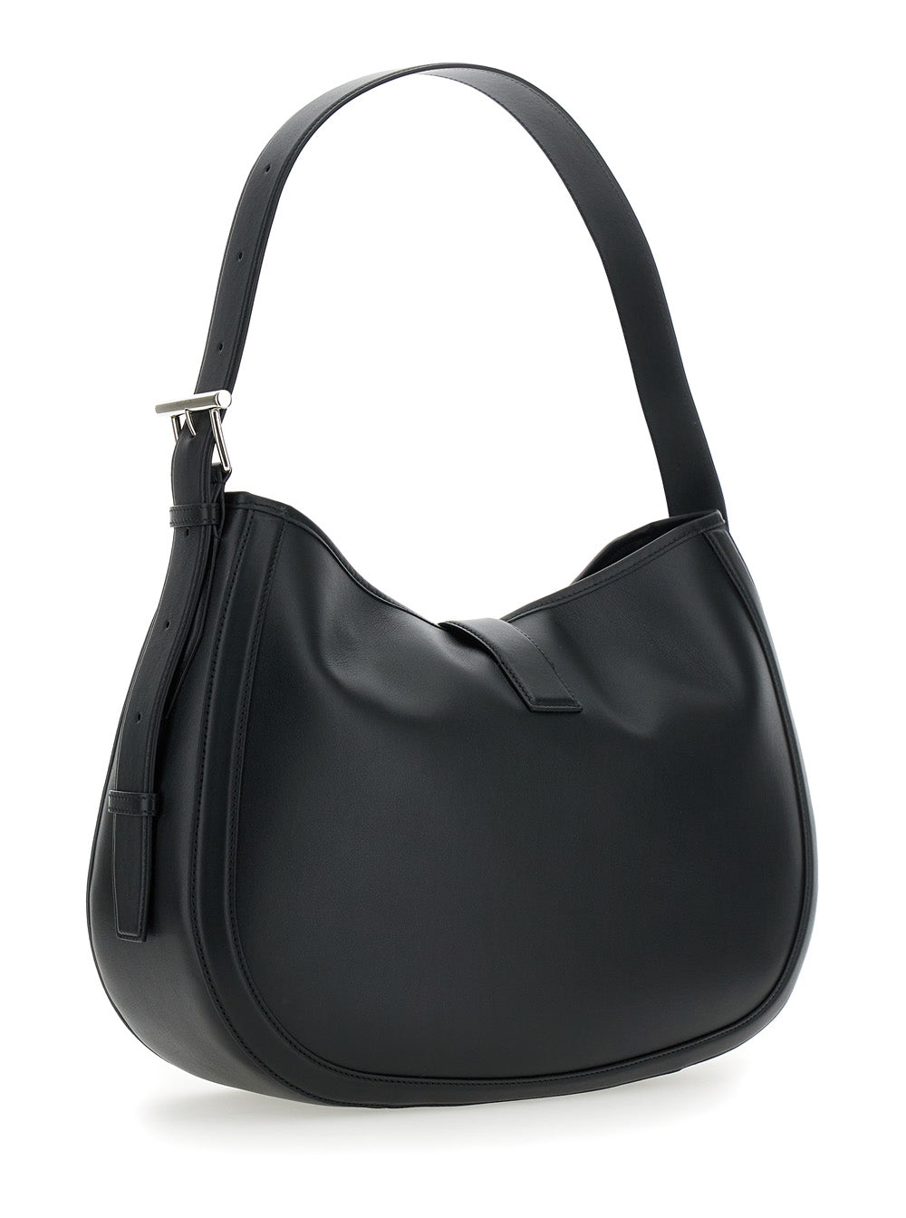 Alexander Mcqueen Women Black Shoulder Bag With Adjustable Shoulder Strap And T Buckle Closure On The Front In Leather Woman by Luosophy