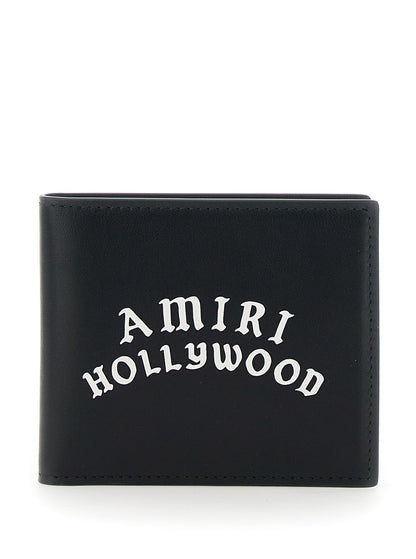 Amiri Men Bi-Fold Wallwt With Logo Lettering On The Front In Leather Man by Luosophy