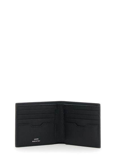 Amiri Men Bi-Fold Wallwt With Logo Lettering On The Front In Leather Man by Luosophy