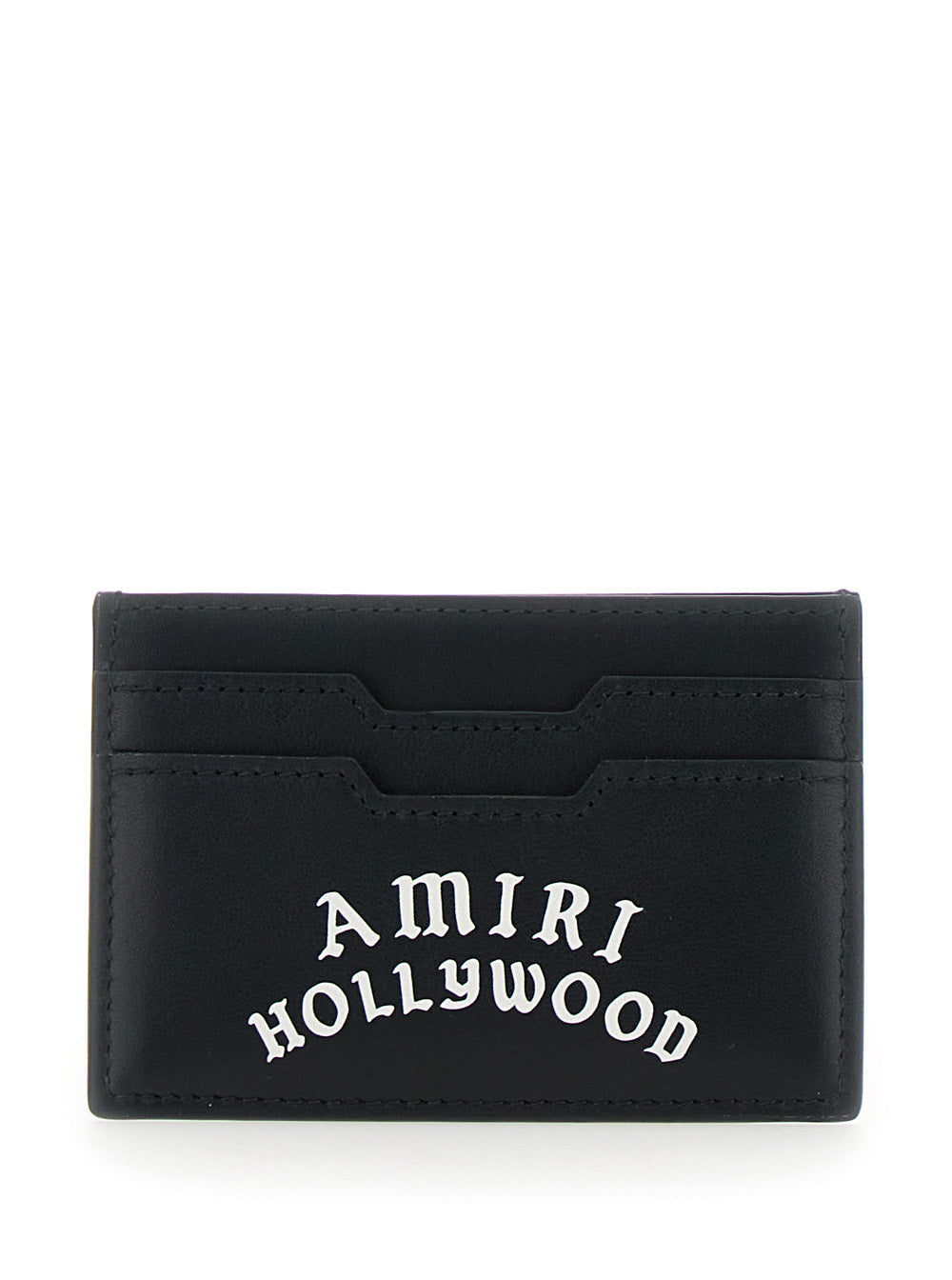 Amiri Men Black Card Holder With Logo Lettering On The Front And Embossed Logo On The Rear In Leather Man by Luosophy