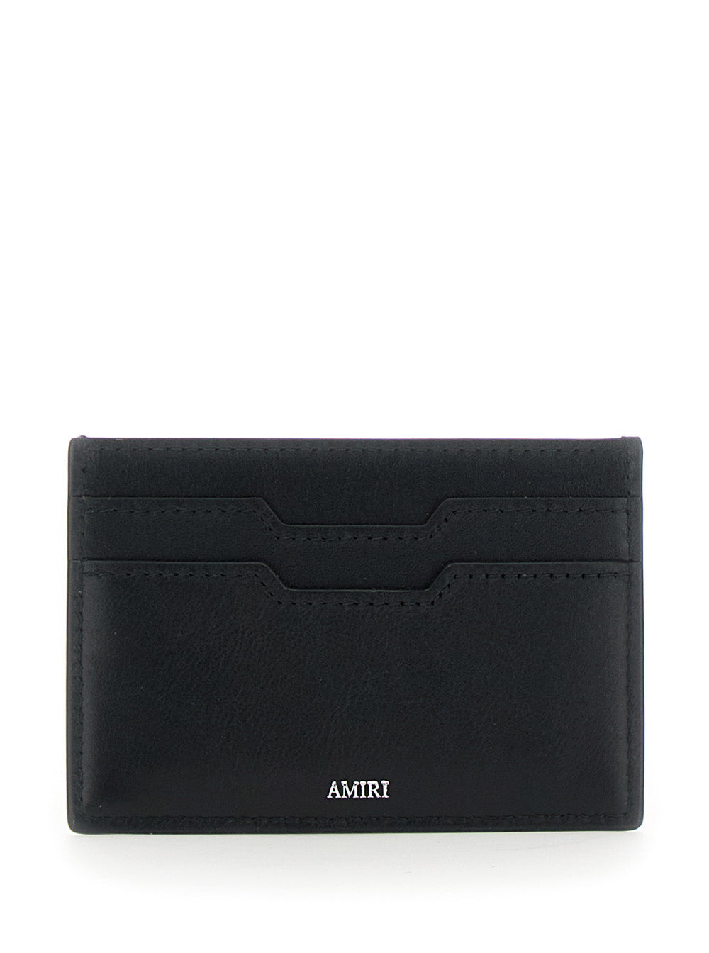 Amiri Men Black Card Holder With Logo Lettering On The Front And Embossed Logo On The Rear In Leather Man by Luosophy