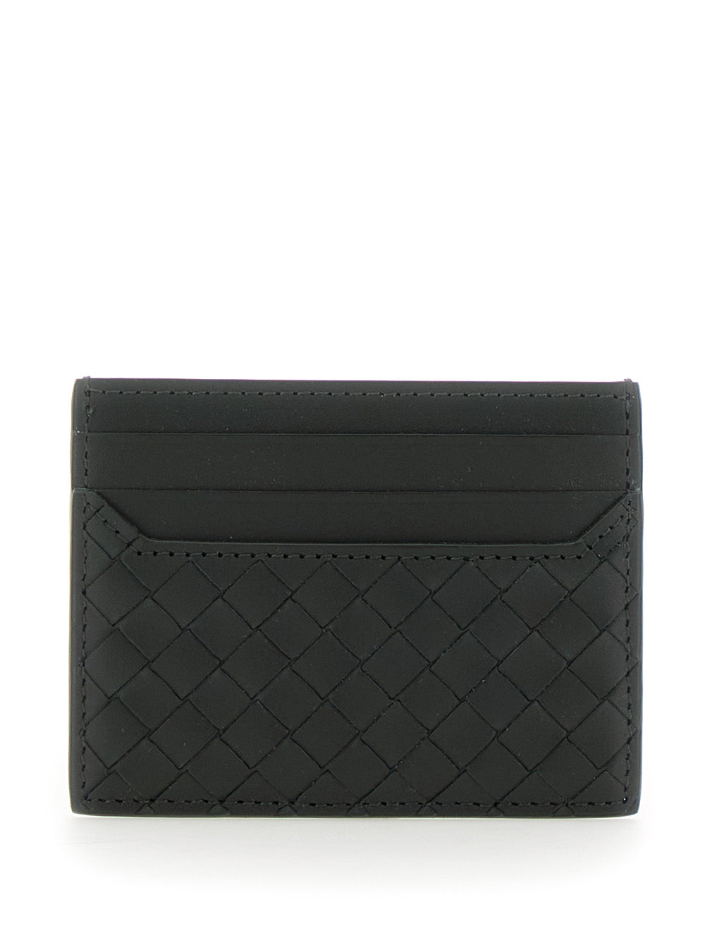 Bottega Veneta Men Green Card Holder With Intrecciato Motif In Leather Man by Luosophy