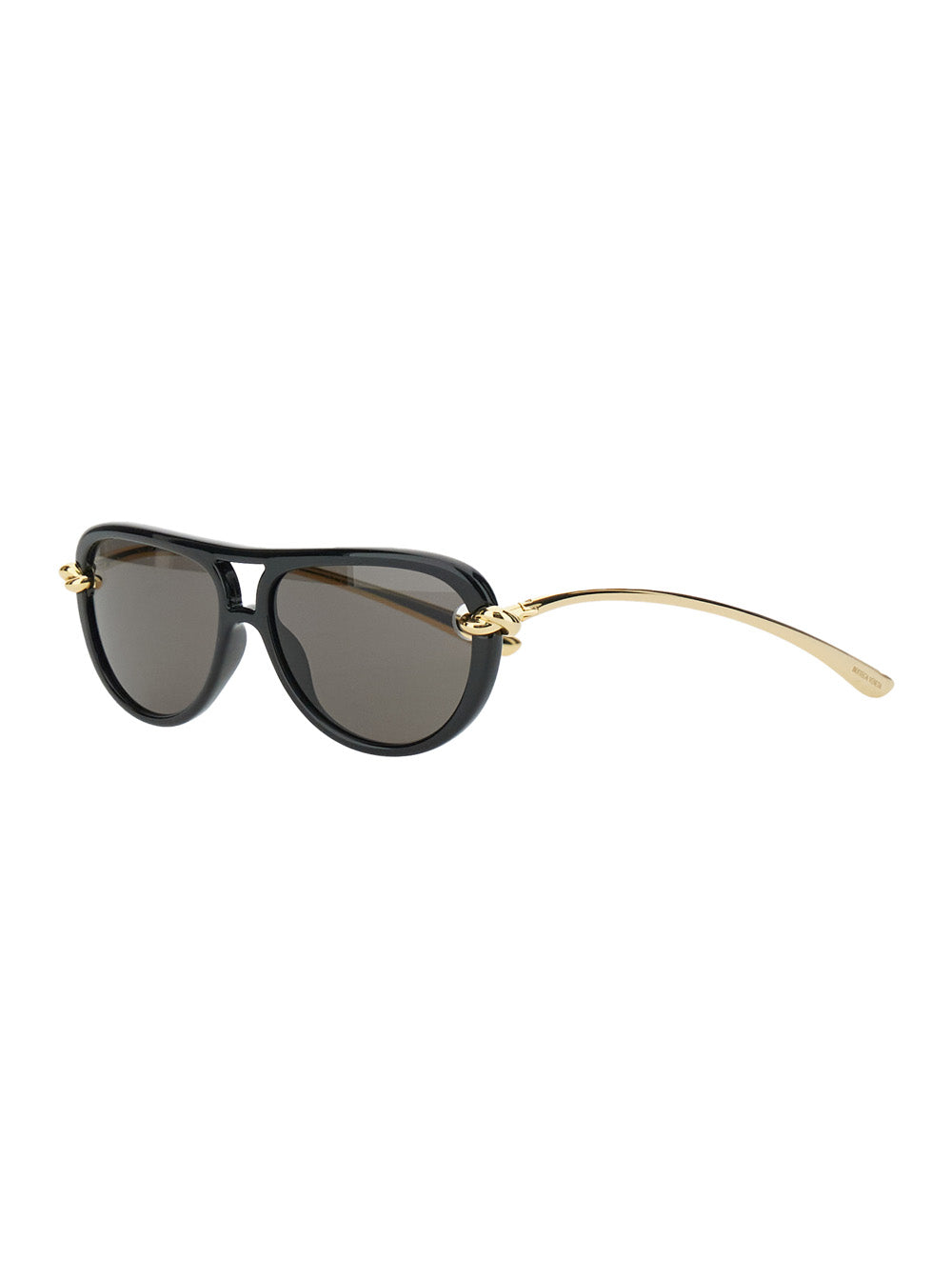 Bottega Veneta Women Black Sunglasses With Cut-Out Motif On The Temples And Knot Detail On The Temples In Acetate Woman by Luosophy
