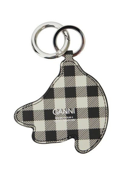 Ganni Women Multicolor Banana Shaped Keyring With Logo Lettering On The Front In Leather And Tech Fabric Woman by Luosophy