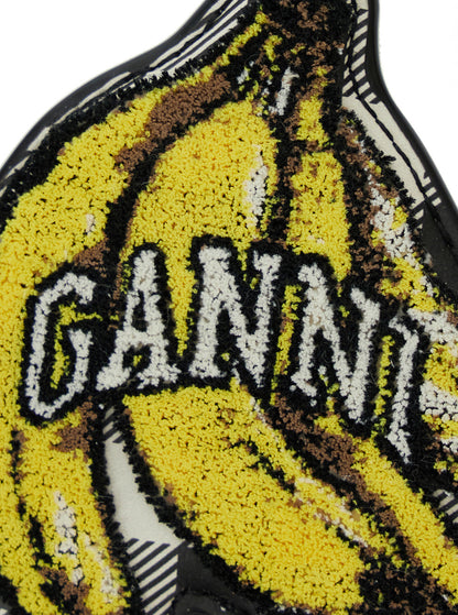 Ganni Women Multicolor Banana Shaped Keyring With Logo Lettering On The Front In Leather And Tech Fabric Woman by Luosophy