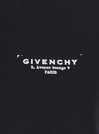 Givenchy Women Black Crewneck T-Shirt With Logo Lettering On Front And Rear In Cotton Woman by Luosophy