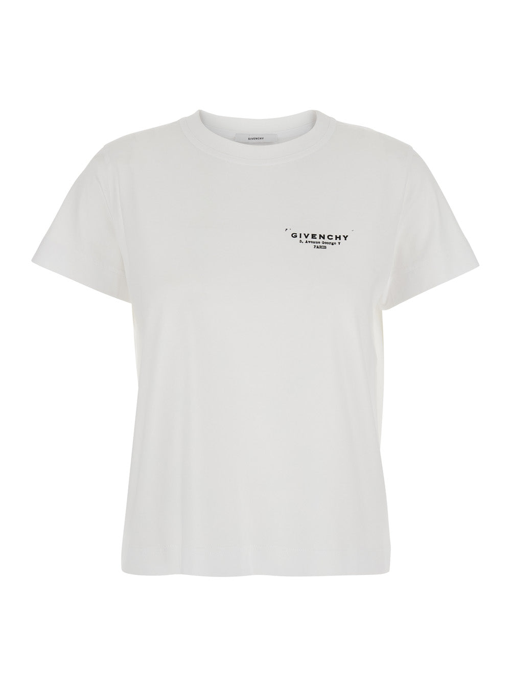 Givenchy Women White Crewneck T-Shirt With Logo Lettering On Front And Rear In Cotton Woman by Luosophy