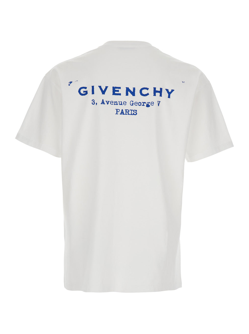 Givenchy Men White Crewneck T-Shirt With Logo Lettering On The Rear In Cotton Man by Luosophy