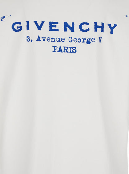Givenchy Men White Crewneck T-Shirt With Logo Lettering On The Rear In Cotton Man by Luosophy