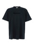 Jw Anderson Men Black Crewneck T-Shirt With Logo Lettering Embroidery On The Front In Cotton Man by Luosophy