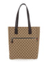 Gucci Men Beige Tote Bag With Two Top Leather Handles And Front Zip Pocket In Gg Canvas Man by Luosophy