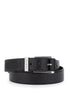 Gucci Men Black Belt With Square Buckle And All-Over Embossed Gg Logo In Grained Leather Man by Luosophy