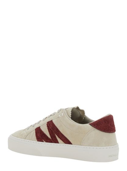 Moncler Women White Low Top Sneakers With Logo Detail On The Side And Logo Patch On The Tongue In Leather Woman by Luosophy