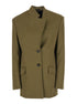 The Attico Women Green Jacket With Asymmetric Closure On The Front In Wool Woman by Luosophy