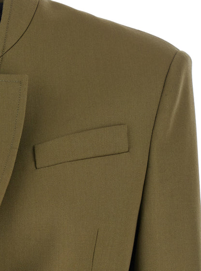 The Attico Women Green Jacket With Asymmetric Closure On The Front In Wool Woman by Luosophy