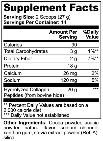 Grass-Fed Collagen Peptides Powder (Chocolate), 13.3 oz. - DestGlow