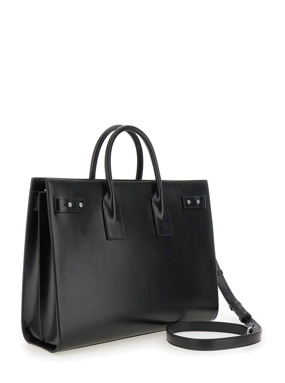 Saint Laurent Men Black Handbag With Adjustable And Removable Shoulder Strap In Leather Man by Luosophy