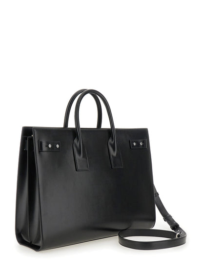 Saint Laurent Men Black Handbag With Adjustable And Removable Shoulder Strap In Leather Man by Luosophy