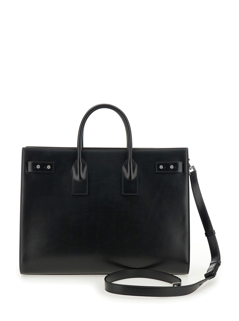 Saint Laurent Men Black Handbag With Adjustable And Removable Shoulder Strap In Leather Man by Luosophy