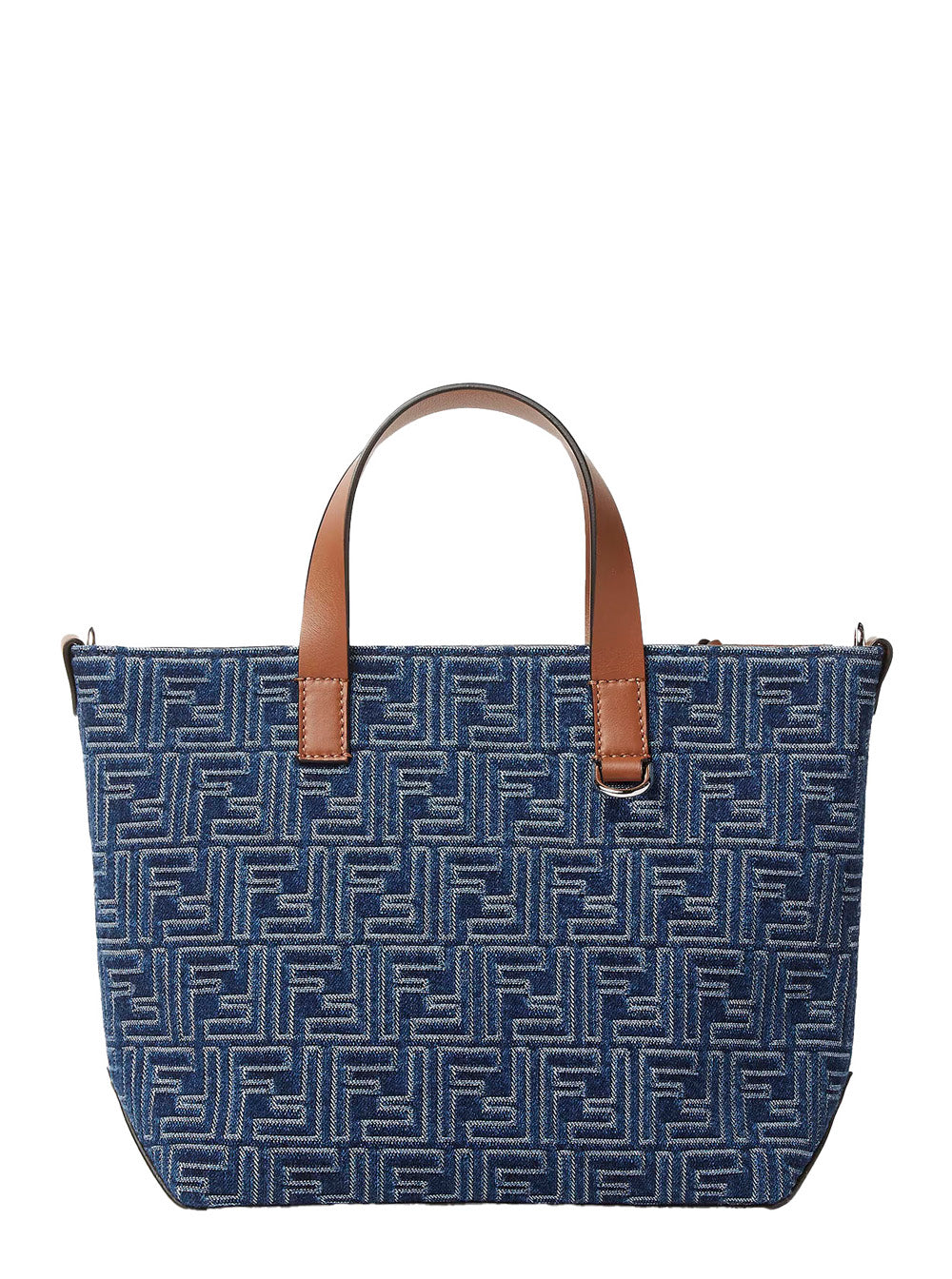 Fendi Men Blue Shopper With Top Handles And All-Over Ff Motif In Cotton Man by Luosophy