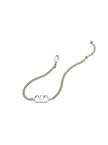 Valentino Garavani Men Metallic Bracelet With Chunky Chain-Link Design And Vlogo In Bronze Man by Luosophy