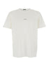 C.P. Company Men White Crewneck T-Shirt With Logo Lettering On The Front In Cotton Man by Luosophy