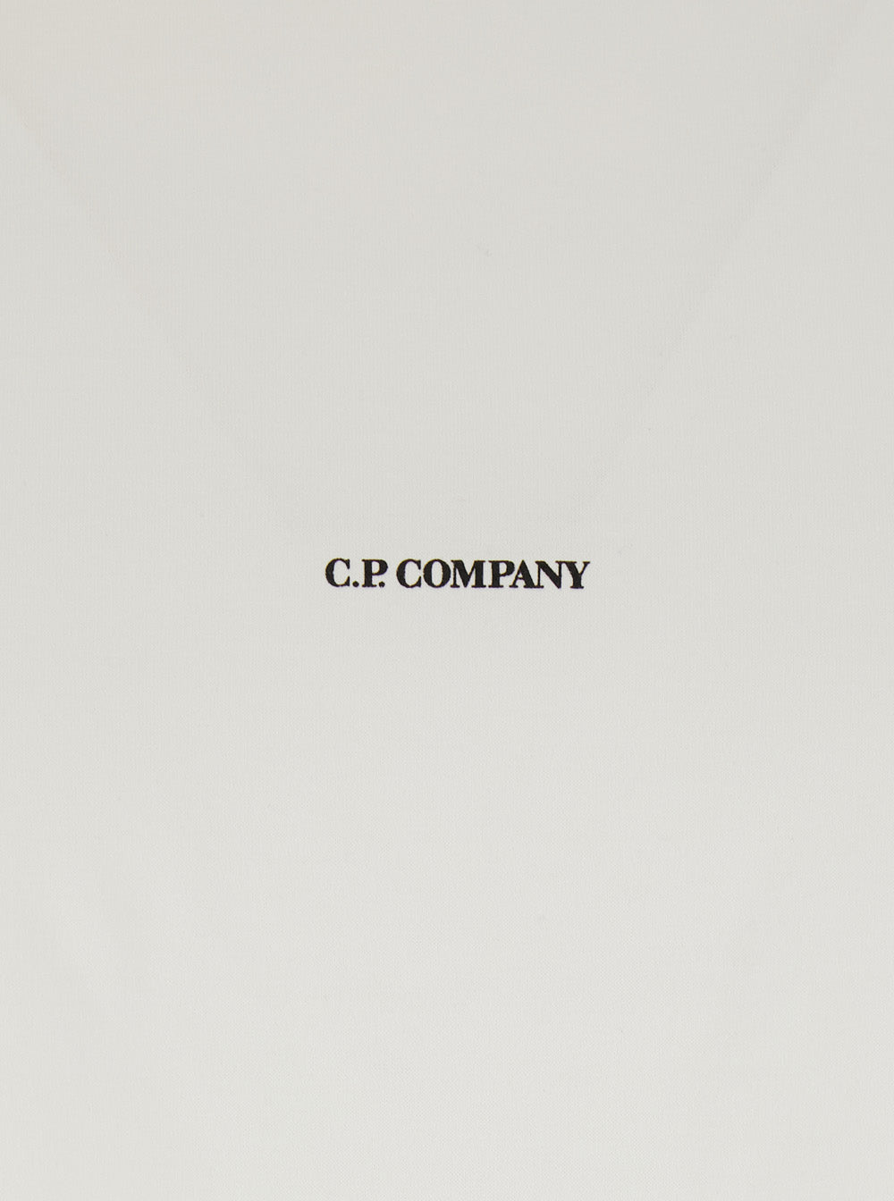 C.P. Company Men White Crewneck T-Shirt With Logo Lettering On The Front In Cotton Man by Luosophy