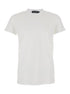 Dolce & Gabbana Men White Crewneck T-Shirt With Tonal Logo Lettering Embroidery On The Front In Cotton Stretch Man - DestGlow