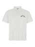 Palm Angels Men White Polo Shirt With Logo Lettering On Front And Rear In Cotton Piquet Man by Luosophy