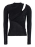 Self-Portrait Women Black Long-Sleeve With Cut-Out Detail In Viscose Woman by Luosophy