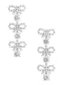 Self-Portrait Women Metallic Tiered Earing With Bow Charm And Crystal Embellishments In Brass Woman by Luosophy