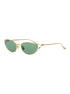 Bottega Veneta Women Green Sunglasses With Cat-Eye Design And Knot Detail On The Temples In Metal Woman by Luosophy