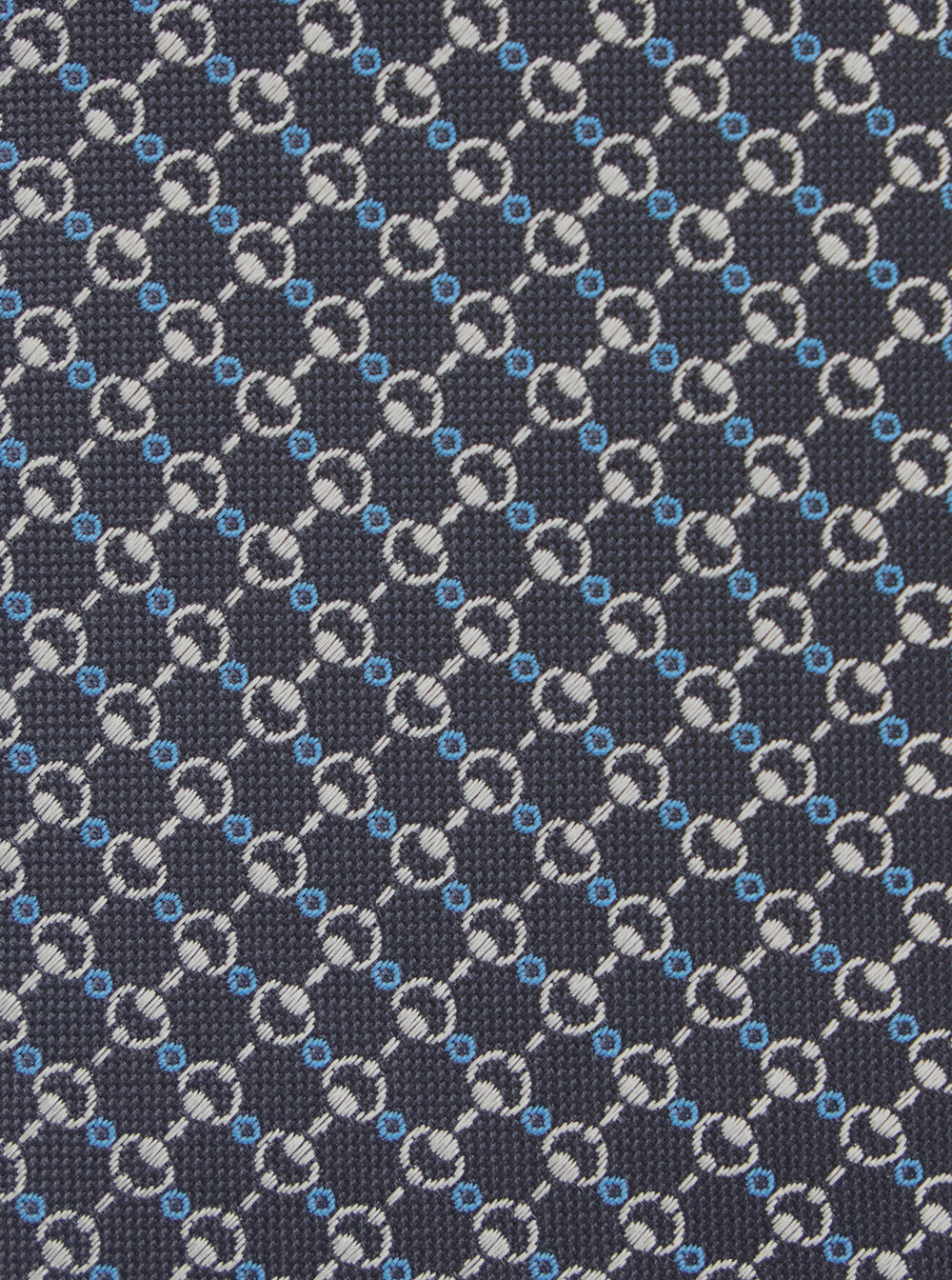 Gucci Men Grey Tie With All-Over Horsebit Print In Silk Man by Luosophy