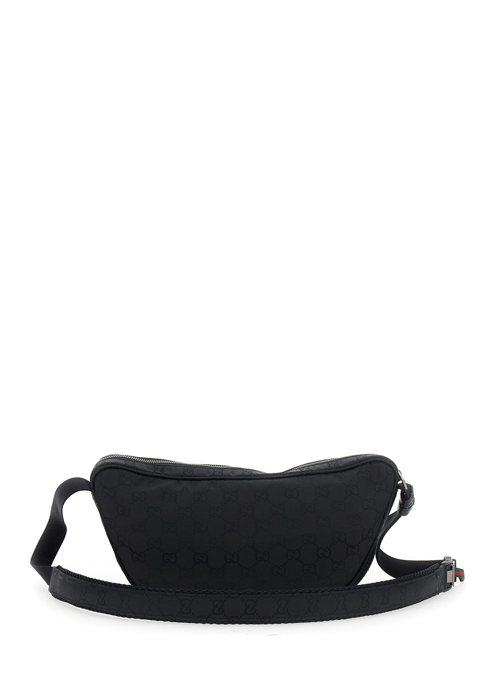 Gucci Men Black Pouch With Adjustable Waist Strap And Logo Lettering On The Front In Gg Canvas Man by Luosophy