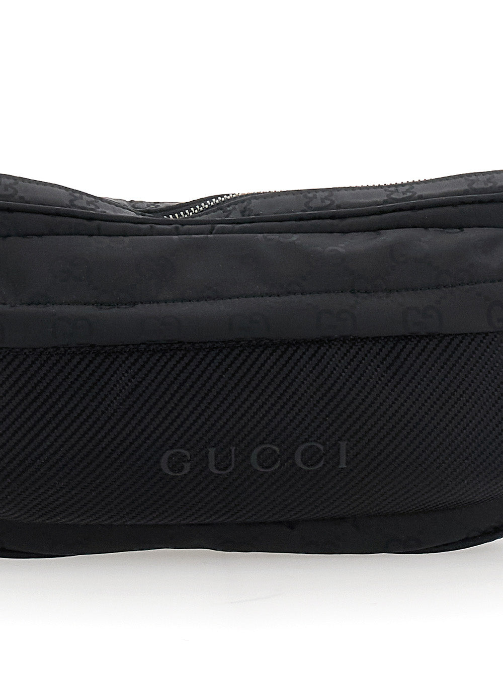 Gucci Men Black Pouch With Adjustable Waist Strap And Logo Lettering On The Front In Gg Canvas Man by Luosophy