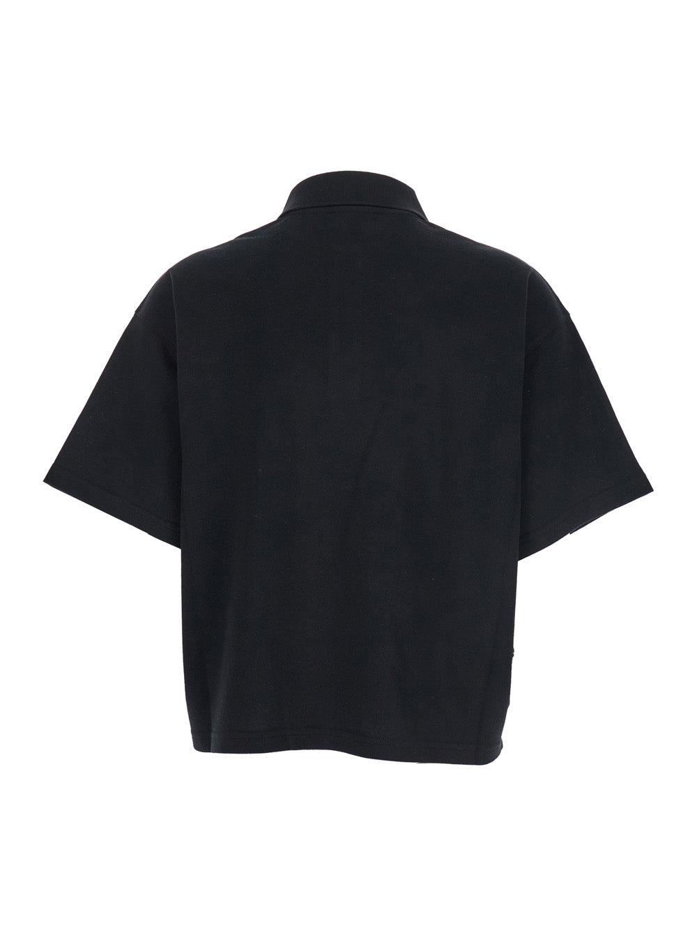 Saint Laurent Women Black Oversize Polo Shirt With Classic Collar And Tonal Logo Embroidery On The Front In Cotton Piquet Woman by Luosophy