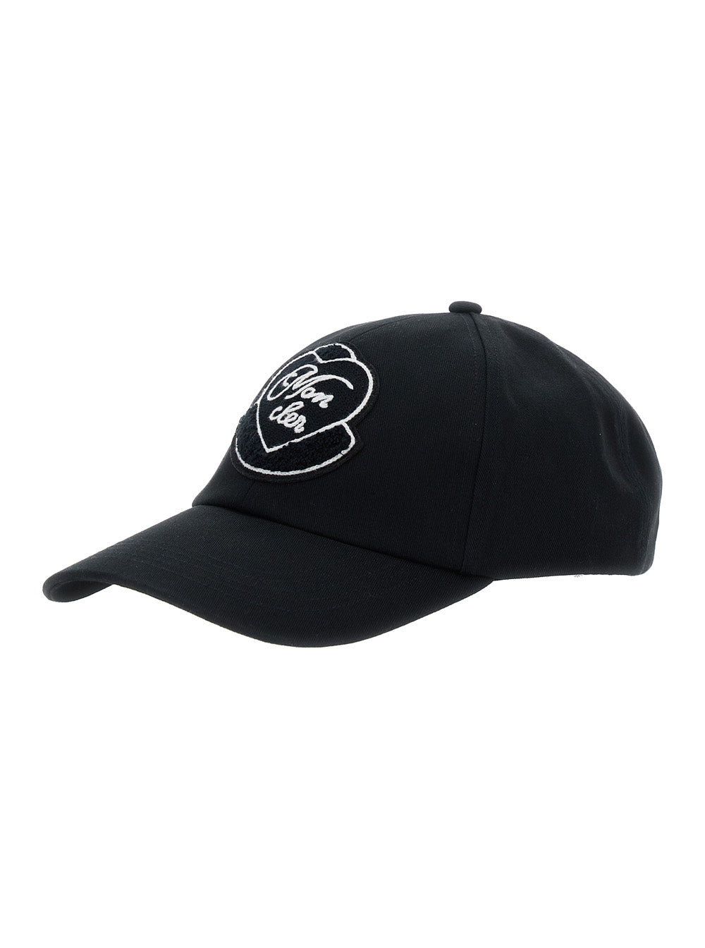Moncler Women Black Baseball Cap With Logo Embroidery On The Front In Cotton Woman by Luosophy