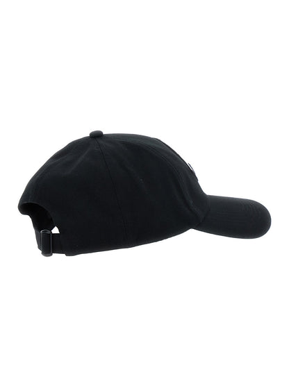 Moncler Women Black Baseball Cap With Logo Embroidery On The Front In Cotton Woman by Luosophy