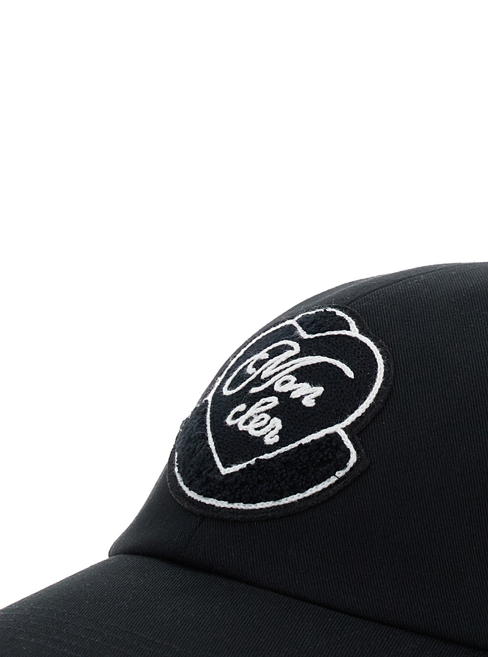 Moncler Women Black Baseball Cap With Logo Embroidery On The Front In Cotton Woman by Luosophy