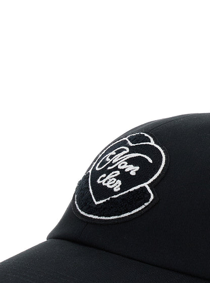 Moncler Women Black Baseball Cap With Logo Embroidery On The Front In Cotton Woman by Luosophy